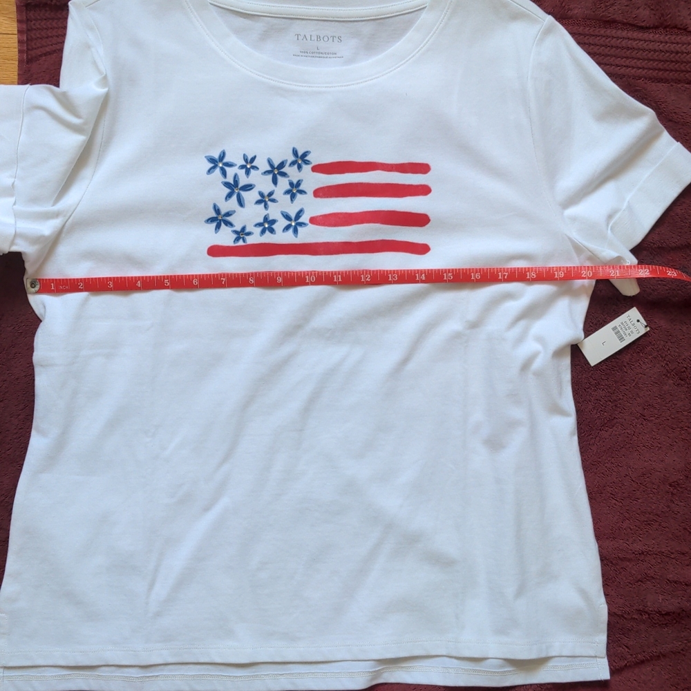 Talbots high-low tee with charming flag graphic - NWT - Picture 7 of 7
